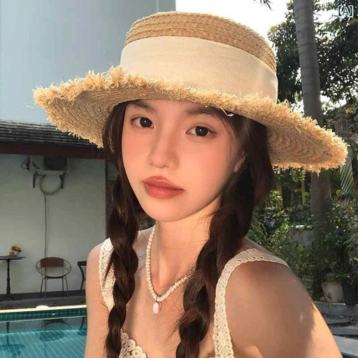麦わら帽子 レディース かわいい 蝶 結び フラット トップ 麦わら 帽子 女性用 夏 休み ビーチ つば 広の ラフィア サンハット 麦わら帽子 レディース かわいい 蝶 結び フラット トップ 麦わら 帽子 女性用 夏 休み ビーチ つば 広の ラフィア サンハット