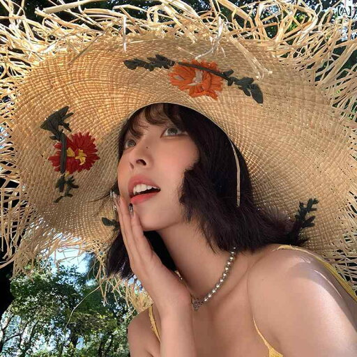 帽子 麦わら レディース フランス製 ラフィア フラワー 麦わら 帽子 女性用 夏用 ビーチ 海辺 編み込み つば 広の サンハット 日焼け防止 帽子 麦わら レディース フランス製 ラフィア フラワー 麦わら 帽子 女性用 夏用 ビーチ 海辺 編み込み つば 広の サンハット 日焼け防止
