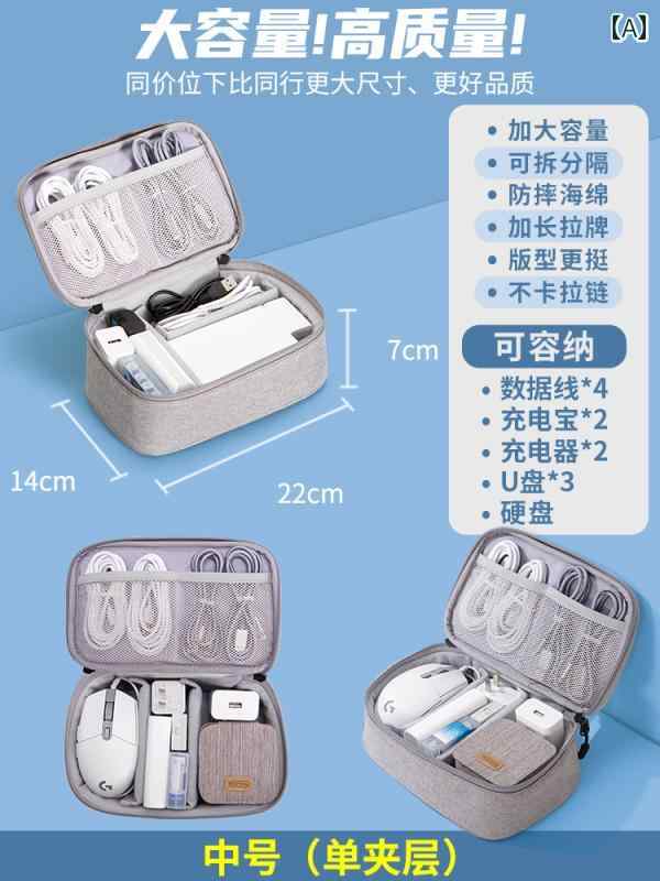 アクセサリー　ポーチ 大容量 デジタルストレージ バッグ データ ケーブル 電源 充電 収納 ボックス 多機能 ポータブル ハード ドライブ