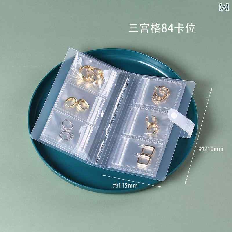 ポーチ　アクセサリー　収納 ジュエリー 収納 ブック イヤリング リング 酸化 防止 バッグ ブレスレットと ネックレスの 防塵 分類 透明 密封