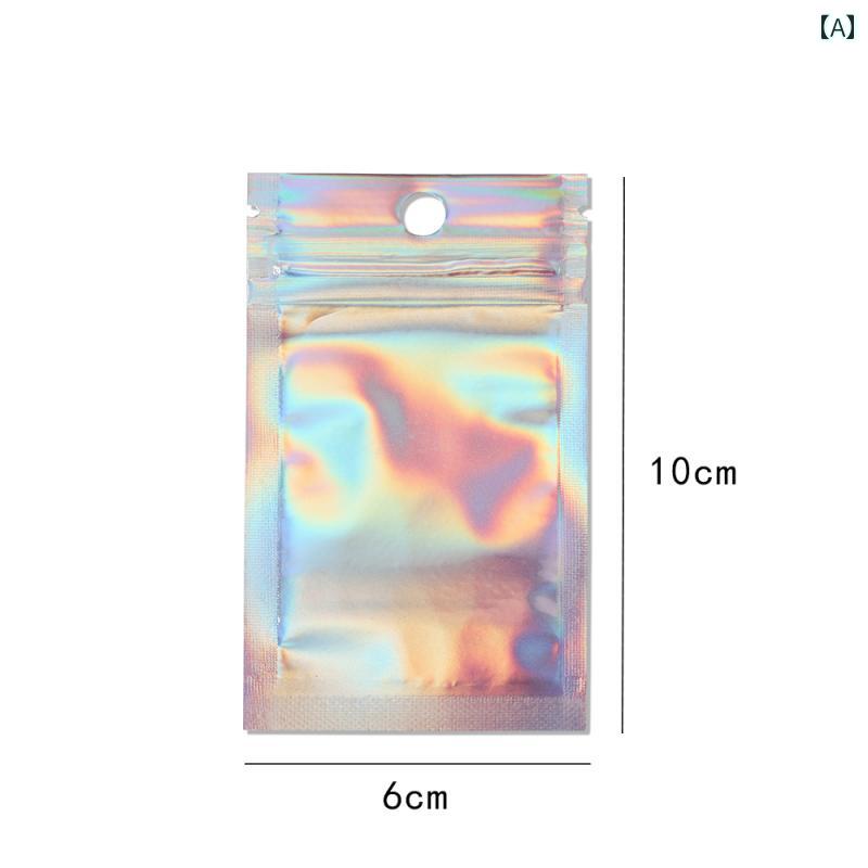ポーチ　アクセサリー　収納 レーザー カラフル 陰陽 アルミホイル ジップロックバッグ 八 極 ジュエリー イヤリング ネックレス スマートフォン ケース ギフト 包装 バッグ