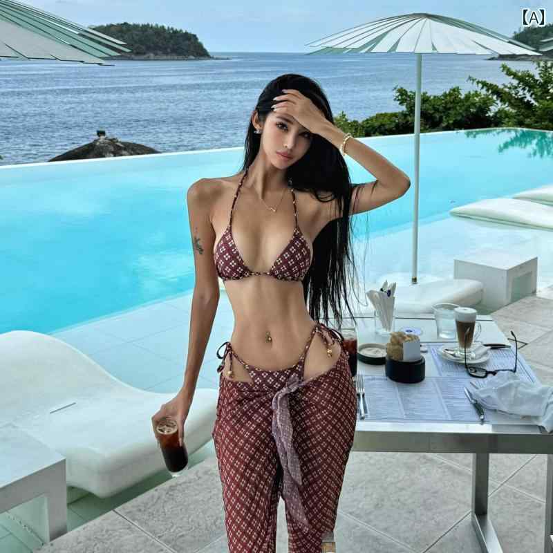 水着 レディース かわいい 2025 ビキニ 水着 レディース スリーピース セット 魅惑的 ズボン ホット ガール ビッグ 胸 夏 ファッション 休暇 温泉