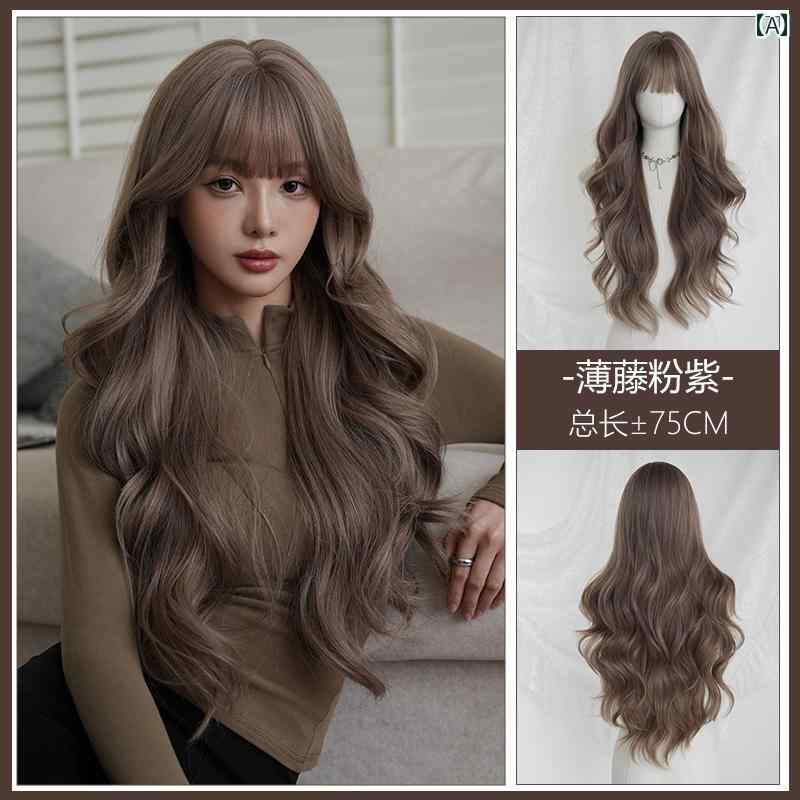 ウィッグ 女性 セブン ストリート クイーン ウィッグ レディース フル ヘッド セット ビッグウェーブ ナチュラル ふわふわ シミュレーション ロング カーリ...