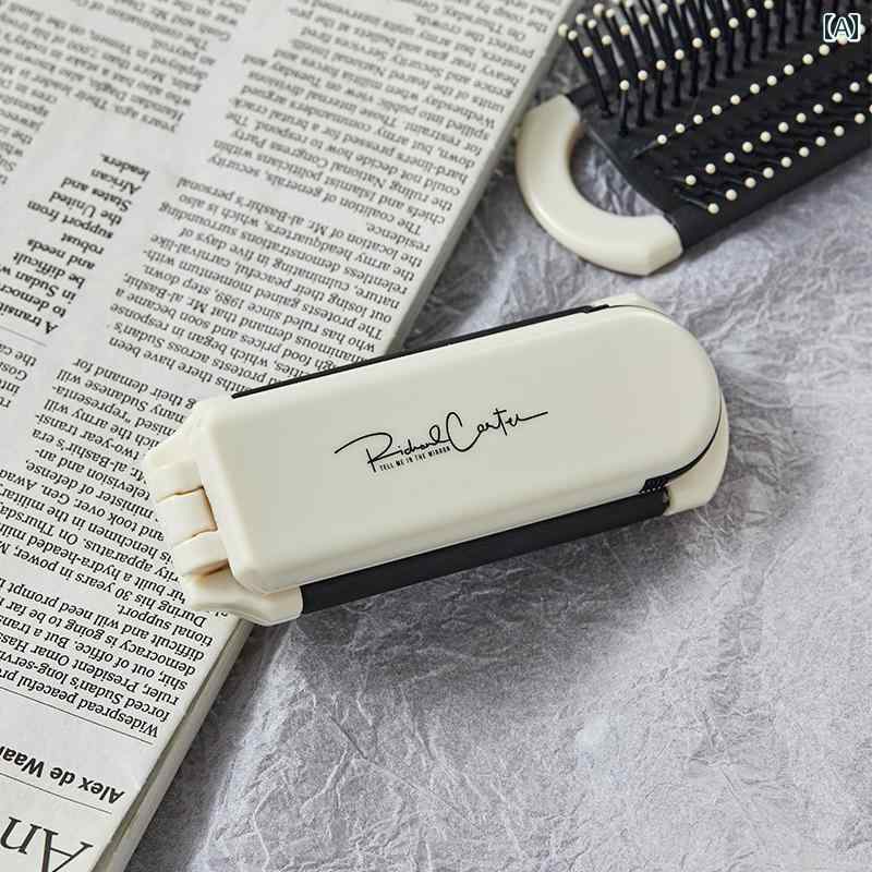 コーム ポータブル コーム エア バッグ クッション 女性用 スペシャル ミラー 一 体型 折りたたみ 小型..