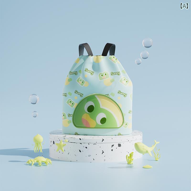 透明 ハンドバッグ 子供用 スイミング バッグ 濡れた 状態と 乾いた 状態を 分離 できる 防水 収納 男..