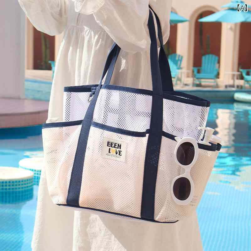 透明 ハンドバッグ 手持ち 式 スイミング バッグ大容量 ポータブル バケーション ウォッシュ 収納 バッ..