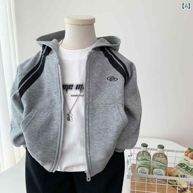 子供用 レジャー 春秋 フード付き ジッパー 男の子 フード付き ジャケット 春秋 2024 子供 カジュアル ..