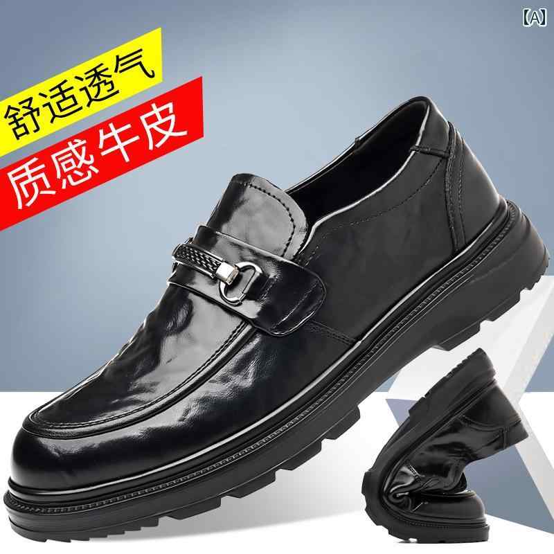 メンズカジュアル レザーシューズ メンズ サマー カジュアル レザーシューズ モカシン 2025新 スタイル ワーク ブラック ビジネス フォーマル ローファー
