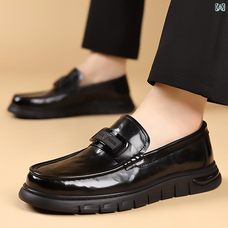 メンズカジュアル レザーシューズ メンズ 2025 春 スリッポン ビジネス カジュアル レザーシューズ 高級 ヨーロピアンスタイル ドライビング ローファー