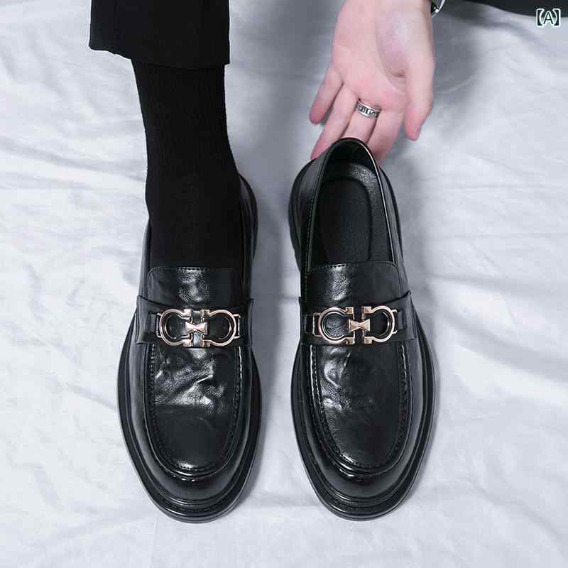 メンズカジュアル レザーシューズ 革 シューズ メンズ カジュアル スリッポン 幅広 ゆったり 英国 ローファー ビジネス 通気性 モカシン