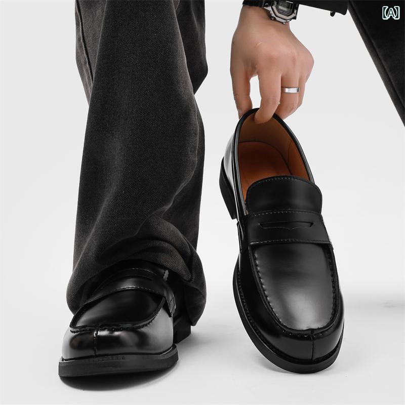 メンズカジュアル レザーシューズ メンズ スリッポン ローファー ダービー シューズ モカシン ビジネス フォーマル 英国 風 レザーシューズ