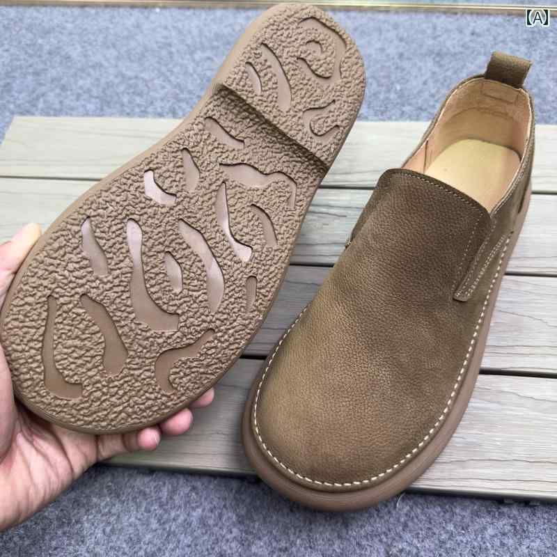 メンズカジュアル レザーシューズ メンズ トップ レイヤー 牛革 革 ローファー 2025 春秋 通気性 カジュアル スリッポン ソフトレザー ソフト ソール レザーシューズ