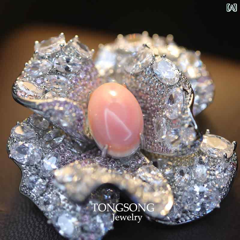 ブローチ レディース キラキラと 輝く マイクロ イン レイ ジルコン ローズ フラワークイーン シェル ブローチ 女性用な コート エレガントな スーツ アクセサリー コサージュ