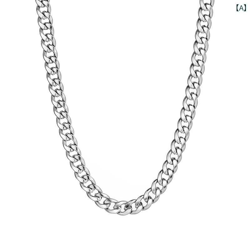 ネックレス メンズ ヒップ ホップ VOYAGE チタン 鋼 キューバ チェーン メンズな ネックレス アメリカ..