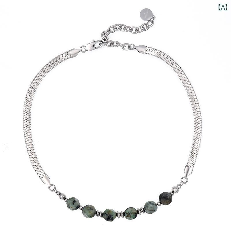 ネックレス メンズ ヒップ ホップ lifeholic 幾何学的 ファセット 半 貴 石 ブレード チェーン ネックレス 鎖骨 男女兼用 軽量 高級 イン