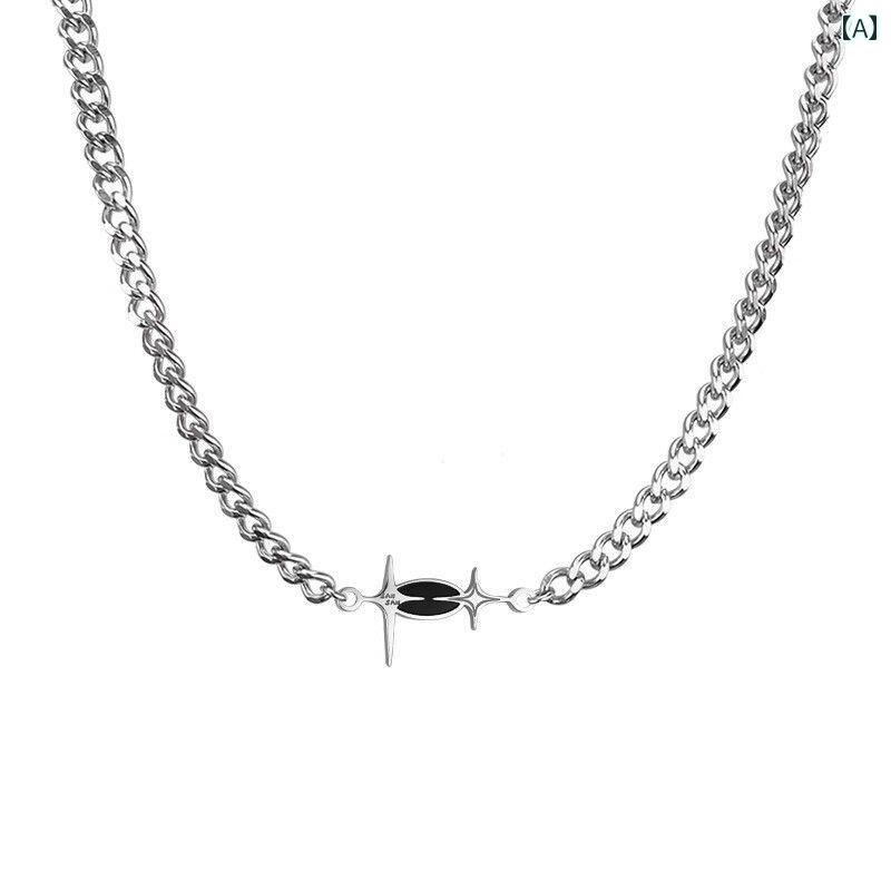 ネックレス メンズ ヒップ ホップ キューバの 黒 チタン 鋼の 色あせ しない ネックレス メンズ 高級 ..