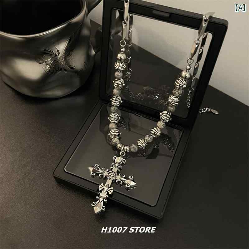 ネックレス メンズ ヒップ ホップ アメリカン ヒップ ホップ Keke クロス フラワーネックレス メンズレ..