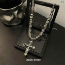 ネックレス メンズ ヒップ ホップ アメリカン ヒップ ホップ Keke クロス フラワーネックレス メンズレディース 鎖骨 チェーン 高級 セーター アクセサ...