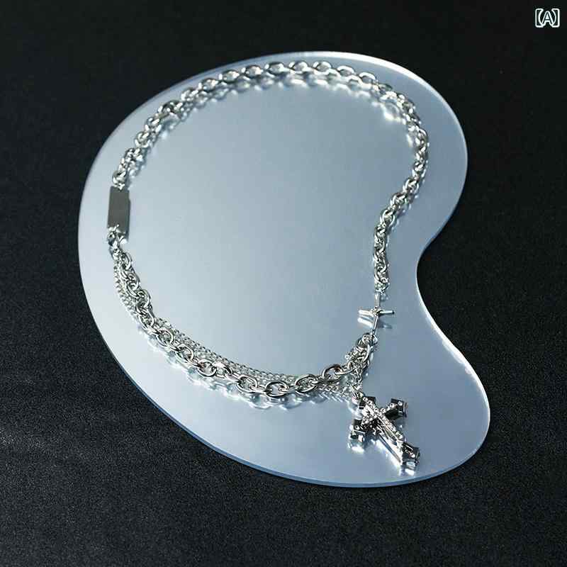 ネックレス メンズ ヒップ ホップ ネックレス メンズな スタック クロス ペンダント 彫刻 チタン 鋼 ハ..