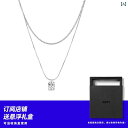 ネックレス メンズ ヒップ ホップ ACITY 西城 軽量 高級 小 四角 二 重層 ネックレス メンズ スパークリング スタッキング 鎖骨 レディースは 別々...