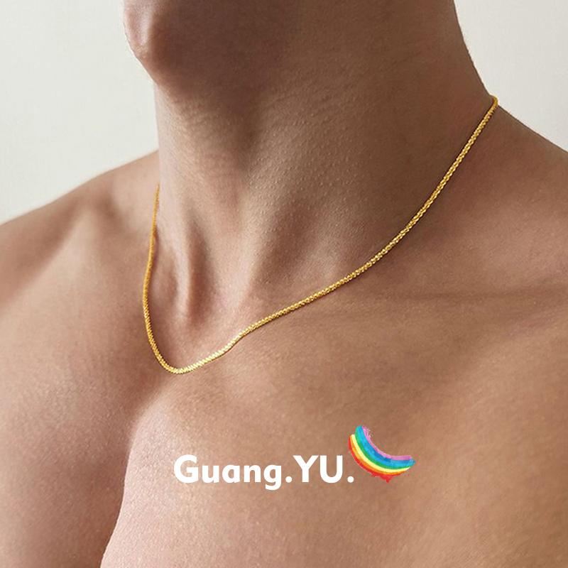 ネックレス メンズ ヒップ ホップ GuangYu スター リング シルバー S925 星空 フラッシュゴールド ネックレス シルバーチェーン メンズ 鎖骨 チ...