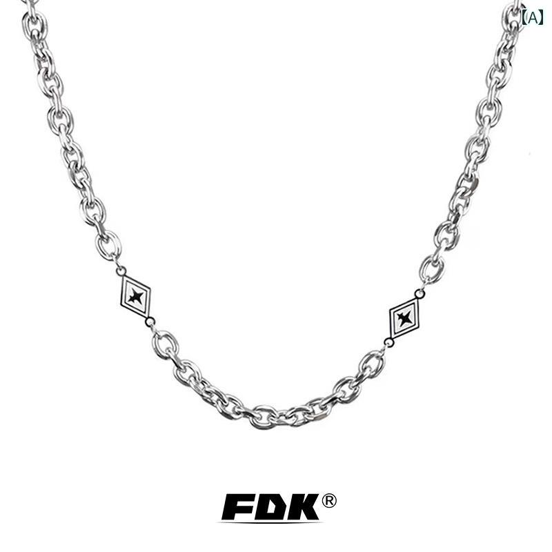 ネックレス メンズ ヒップ ホップ ラインストーン型の スクエア キューバ チェーン 高級の チタン 鋼 ..
