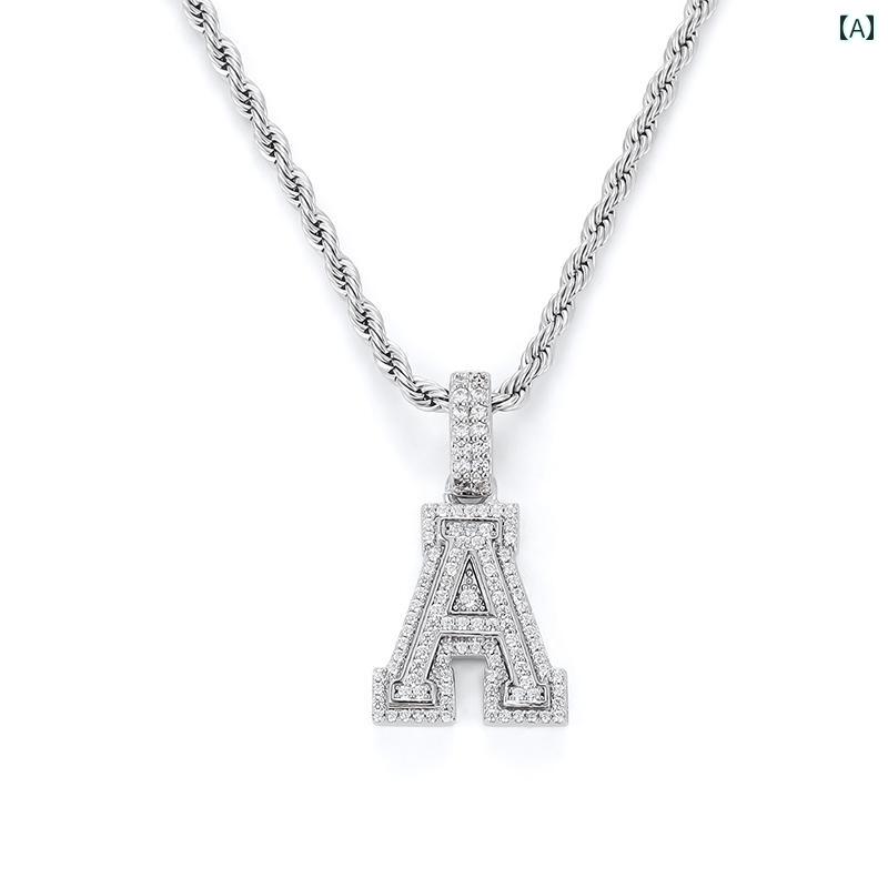 ネックレス メンズ ヒップ ホップ ラブ ストーリー DH 7 フル ラインストーン レター ネックレス メンズペンダント メンズ レディースの 軽い 高級 精...