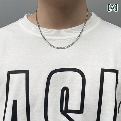 ネックレス メンズ ヒップ ホップ キューバ チェーン ネックレス メンズイン ヒップ ホップ ハイエンド 秋冬 セーター レディース 鎖骨