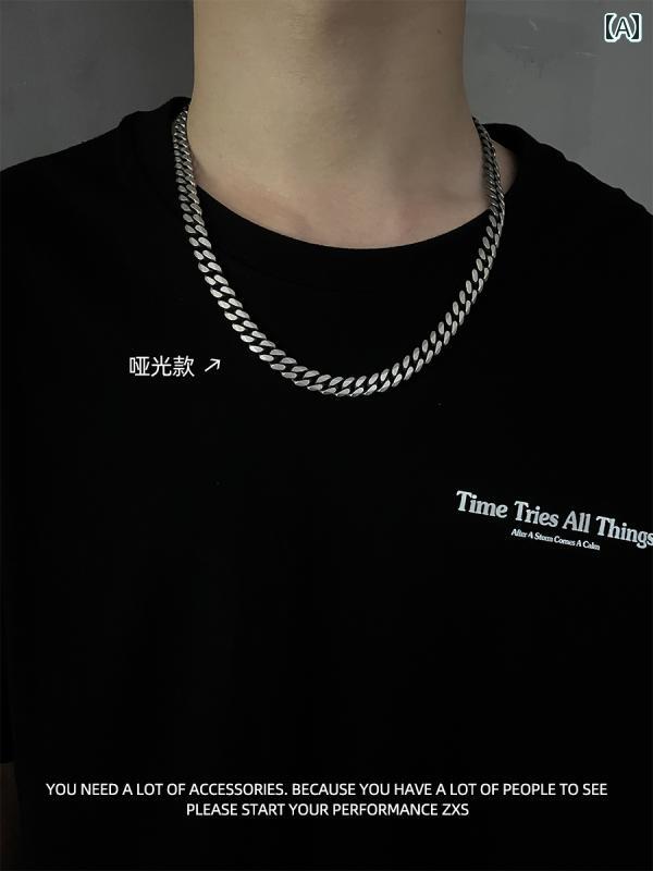 ネックレス メンズ ヒップ ホップ ZXSと アメリカ レトロ マット キューバ ネックレス メンズ ヒップ ホップ 色褪せにくい チタン 鋼 鎖骨 チェーン ...