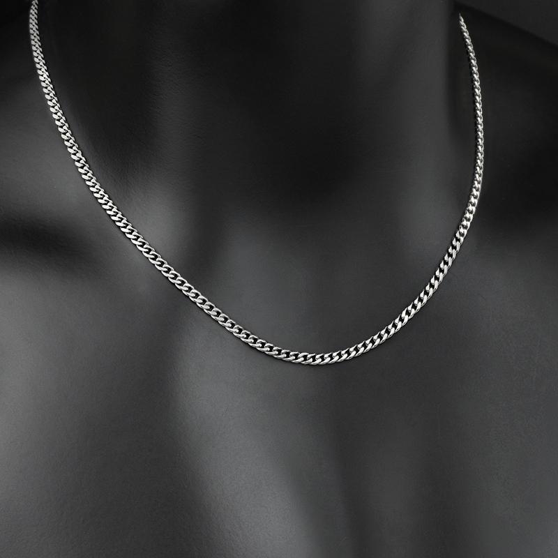 ネックレス メンズ ヒップ ホップ GRGR 薄型 キューバ ネックレス メンズ ヒップ ホップ レディース チタン スチール シルバーなと アメリカ 色褪せに...