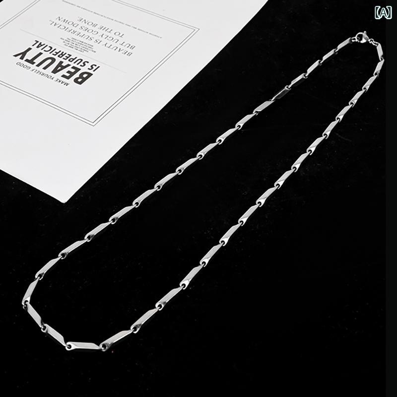 ネックレス メンズ ヒップ ホップ ラインストーン型 チタン 鋼 ネックレス メンズ 高級 チェーン アク..