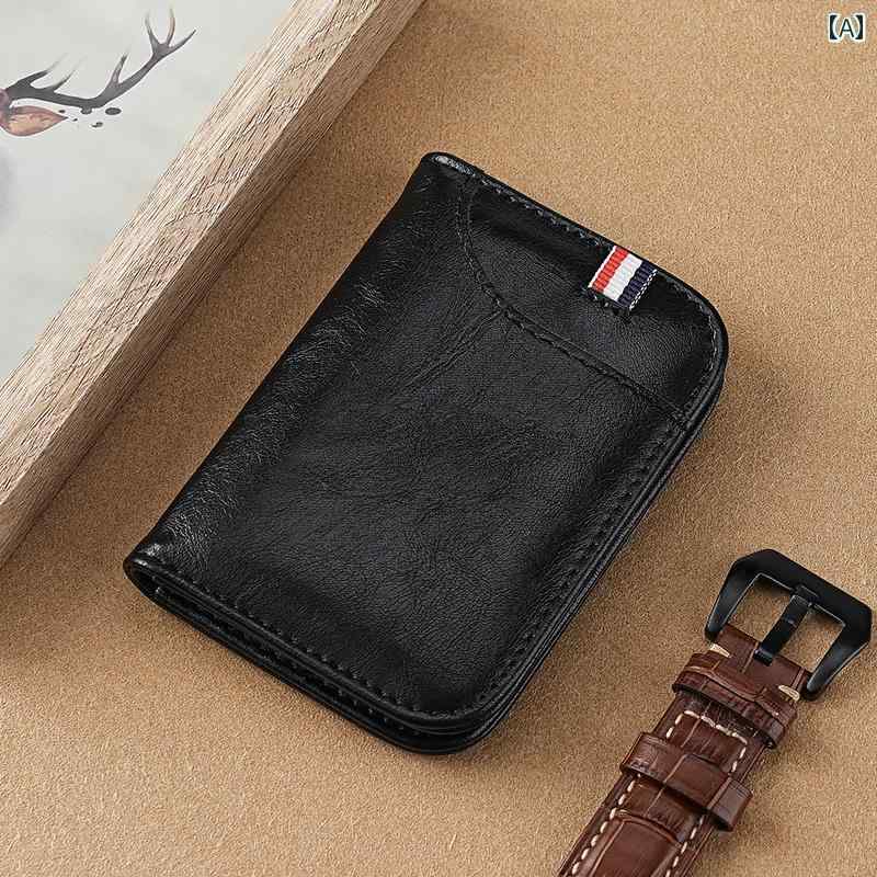 カードホルダー 名刺 入れ メンズ 牛革 テクスチャ ミニ ウォレット 複数 カードスロット レトロ 運転 ..