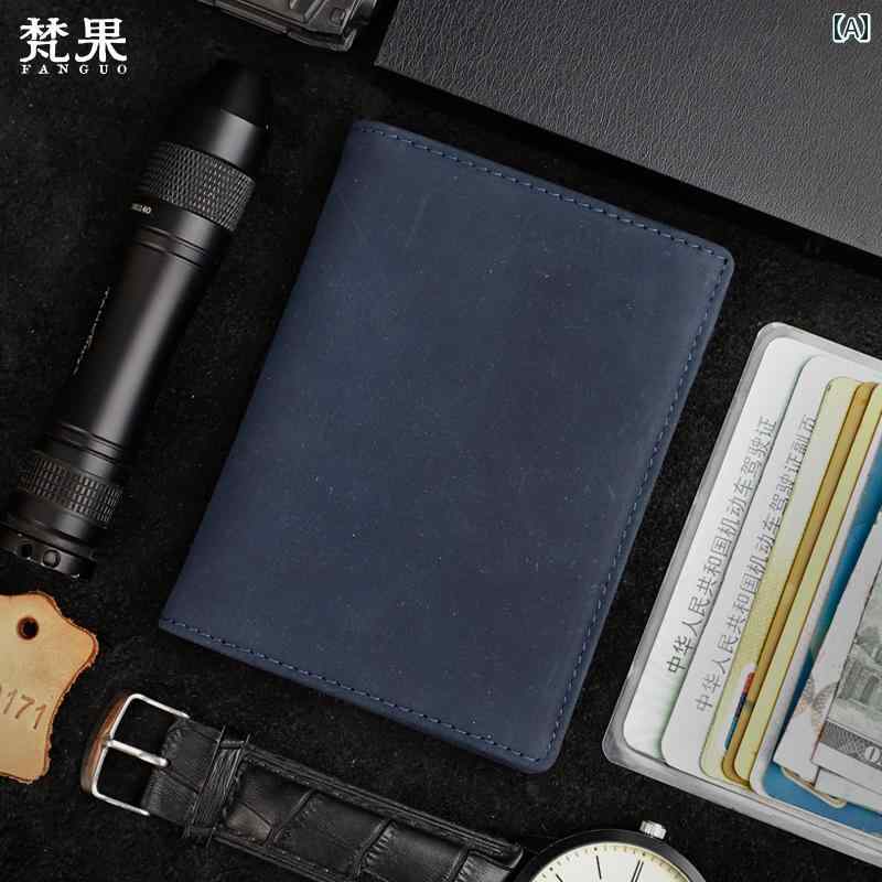 カードホルダー レトロ 牛革 薄型 カードホルダー ショート レザー 運転 免許証 バッグ大容量 マルチ カード