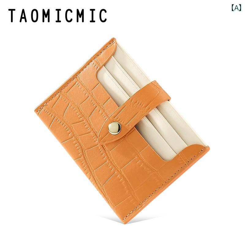 カードホルダー 2024 銀行 カード クレジット カードホルダー 韓国 ショート pu レディース 薄型 バックル マルチ カードスロット
