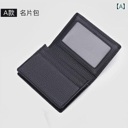 カードホルダー ライチ グレーン 牛革製 メンズ 革 名刺 入れ。 銀行 カード用の 複数の カードスロッ..