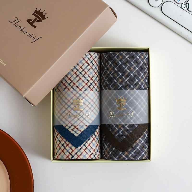 リバーパディの男性用 ハンカチ 43 cm メンズ 綿 先 染め ハンカチ クラシック 柔らかくて 快適 コットン 薄手 チェック 柄 汗 拭き タオル｜アングル3