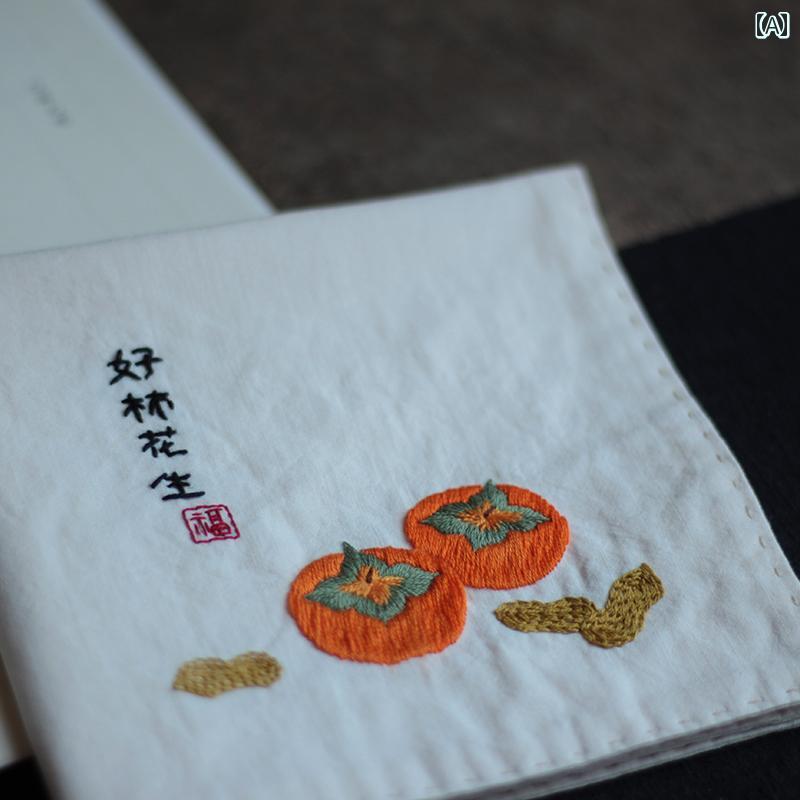 男性用 ハンカチ 良い もの ピーナッツ 綿 ハンカチ 刺繍 diy 素材 バッグ メンズ レディースの 吸汗性..