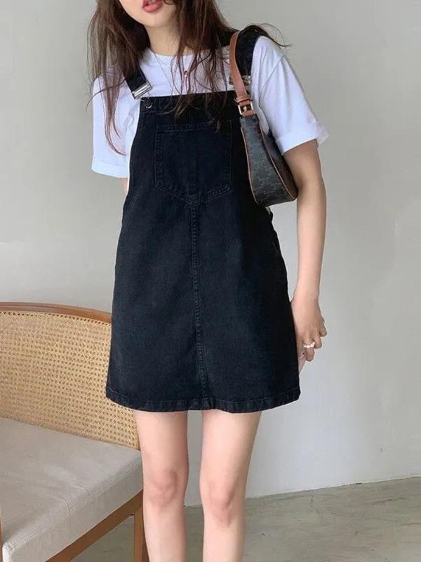 デニムワンピース レディース 甘くて スパイシーな 女の子 塩 デニムオーバーオール スカート 女性 202..