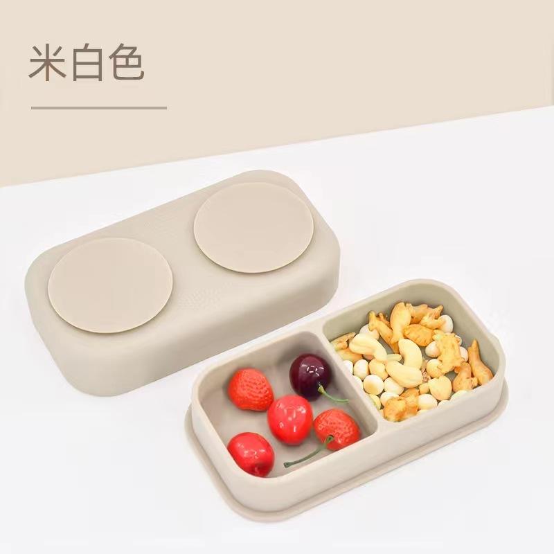 子供用 食器 セット 赤ちゃんの 外食 旅行用 シリコン ディナー プレート 二 重 仕切り 食器 大容量 ベ..