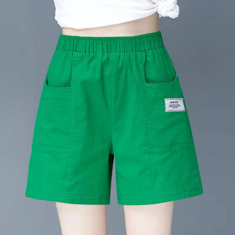 Pants - ショーツ レディース 高腰 ワイドレッグパンツ スリム 百搭 薄手 ゆったり 5分丈 インスパイア カジュアル 運動 通勤 夏 春夏 吸湿速乾 軽量 伸縮性 コットン混 ベーシック 普段使い 部屋着 アウトドア