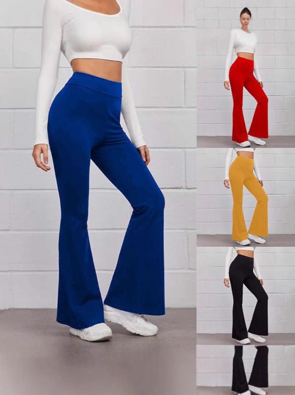 Pants - レディース 春夏 ヨガパンツ 高腰 スリム ロングパンツ ストレッチ 吸湿速乾 ランニング フラット タック ゆったり フィット コットン混 ブラック グレー ベージュ 軽量 アクティブウェア 通勤 日常使い