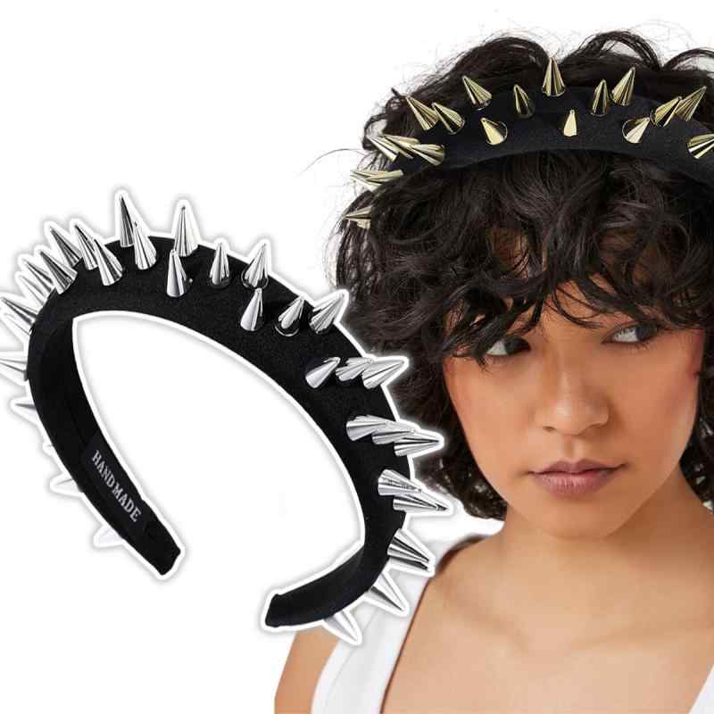 ヘアアクセサリー 女性用 夏 ブラック ワイドリボン スタッド ビーズ 装飾 ファッ...