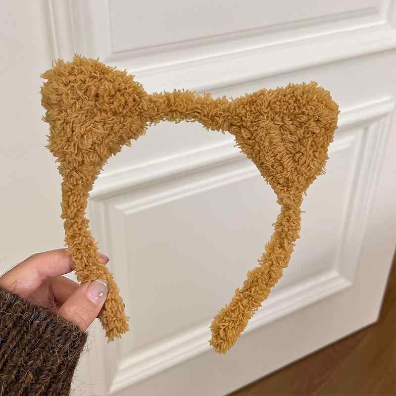ヘアアクセサリー 女の子用 秋冬 毛绒 猫耳 ヘアバンド かわいい 子供用 洗顔用 ヘ...