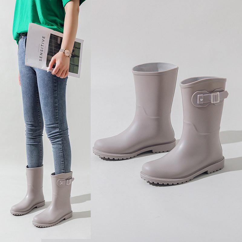 レディース 雨靴 ピンク 防水 防滑 バックル アウトドア ゴム 軽量 通勤 普段使い 伸縮性 吸湿速乾 女性用 レインシューズ(4.0)