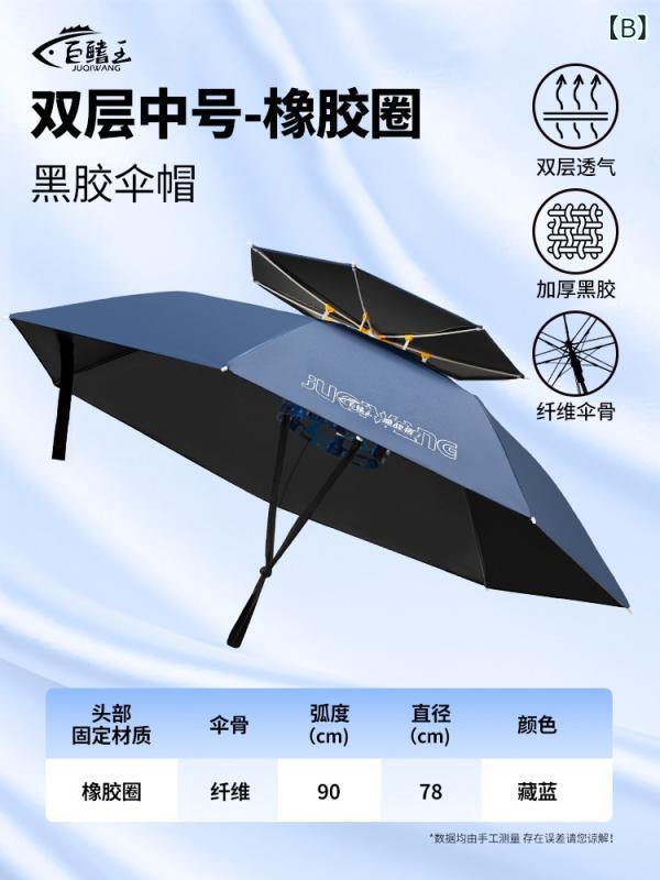 傘帽子 頭戴式 折りたたみ 釣り用 防水 UVカット 強化 アウトドア 携帯 雨よけ 日...