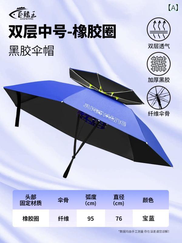 傘帽子 頭戴式 折りたたみ 釣り用 防水 UVカット 強化 アウトドア 携帯 雨よけ 日...