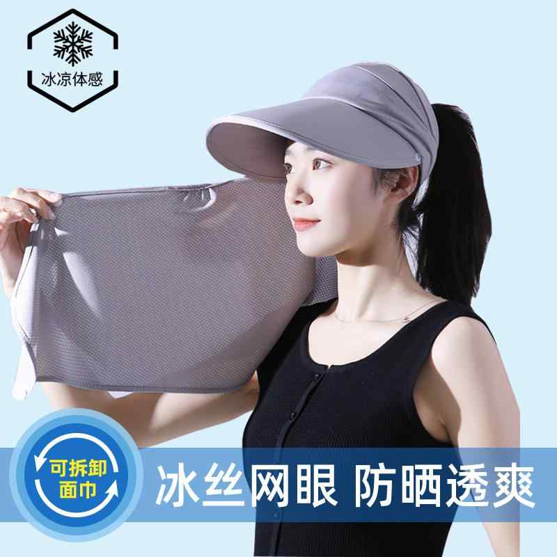 夏用 UVカット 多機能 バケットハット フェイスベール 付き アウトドア 顔覆い 帽...