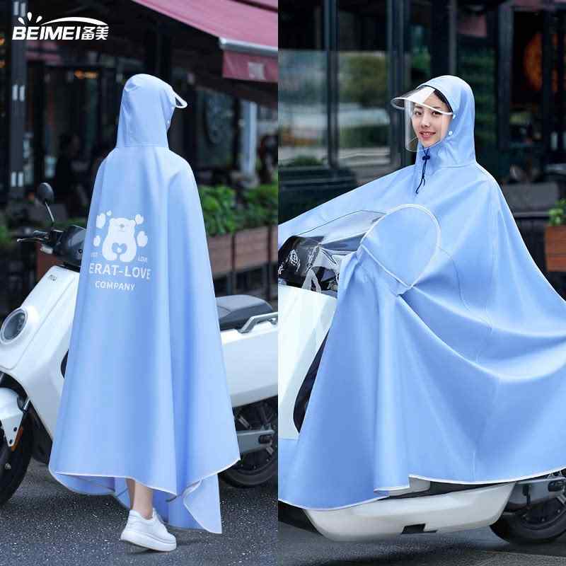 雨具 電動バイク用 ロングタイプ 全身防水 シングルライダー 厚手 耐久性 雨カバー ポンチョスタイル 防滴加工