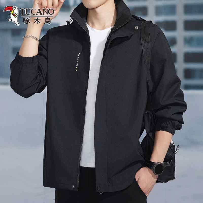 メンズ ジャケット 防水 防風 アウトドア ウィンドブレーカー 薄手 軽量 春秋 ビッグサイズ 中若者用 吸湿速乾 伸縮性