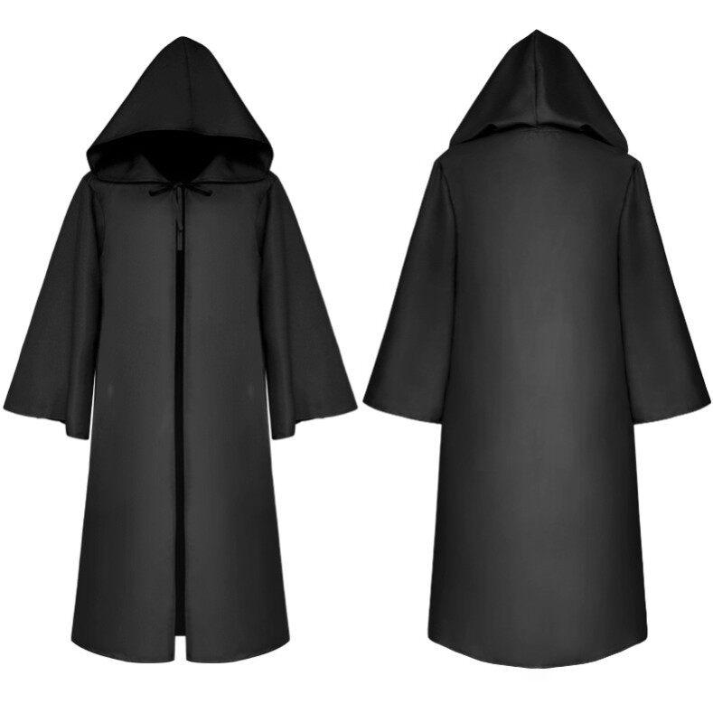 マント 黒 魔法使い ロングローブ クローク パーティー 舞踏会 舞台 ハロウィン コスプレ ファンタジー 仮装 衣装 ロング丈 クラシック